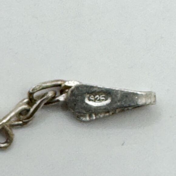 Sterling Silver And Garnet Beaded Y Drop Dainty Necklace Minimalist Classic Y2K - Picture 2 of 10